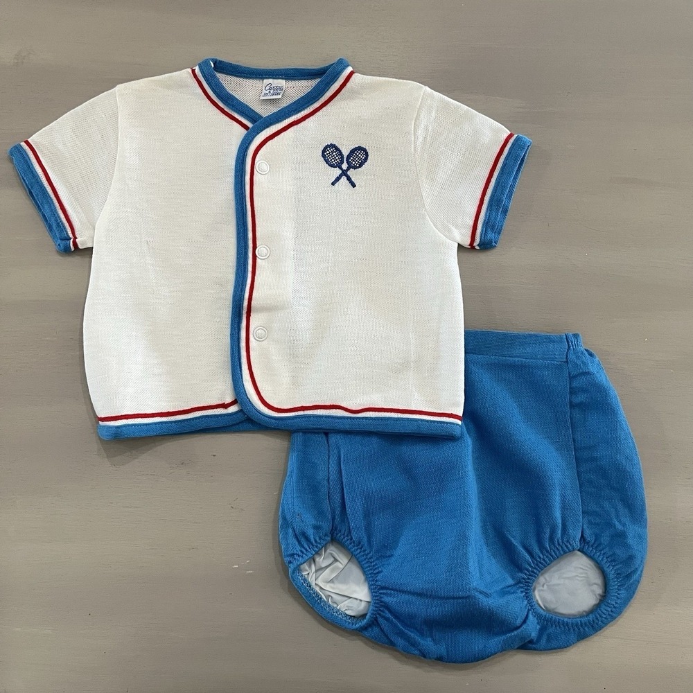 Carter's 2‑Piece Baby Tennis Outfit 6M Blue White NWOT